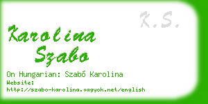 karolina szabo business card
